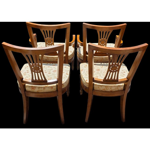 Brown Mid 20th Century Henredon Furniture Breakfast Table W/1 Leaf and 4 Chairs - Set of 5 For Sale - Image 8 of 16