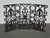 Vintage Spanish Style Cast Iron Three Panel Ornate Black Fireplace Screen For Sale - Image 16 of 18