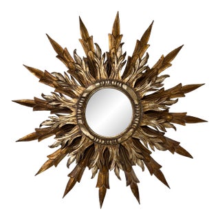 French Double Layered Sunburst Mirror For Sale