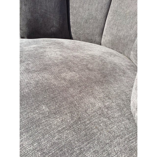 Art Deco, Mid-Century Modern Channeled Back Swivel Chair, Fresh Upholstery For Sale In Denver - Image 6 of 10