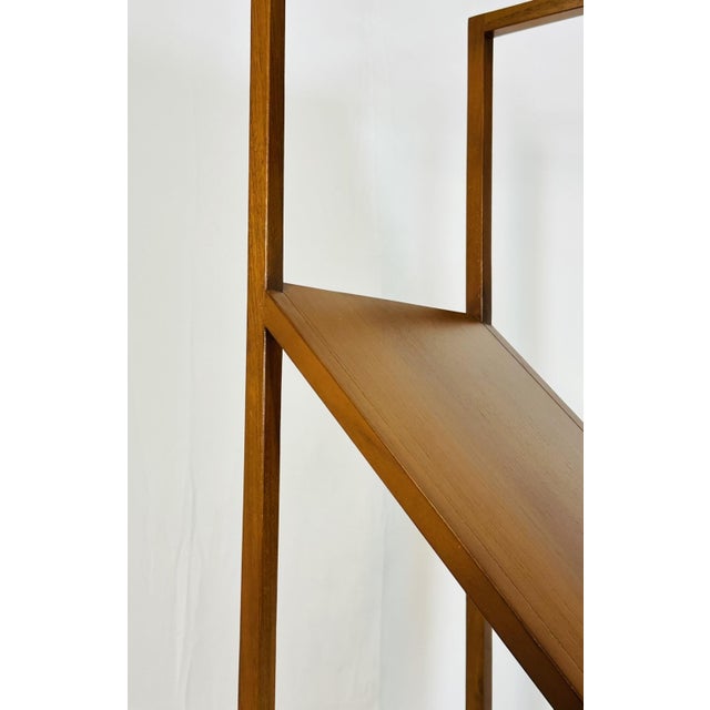 Danish Modern Geometric Wood Étagère Open Display Bookcase, Mid-Century Style For Sale - Image 11 of 17