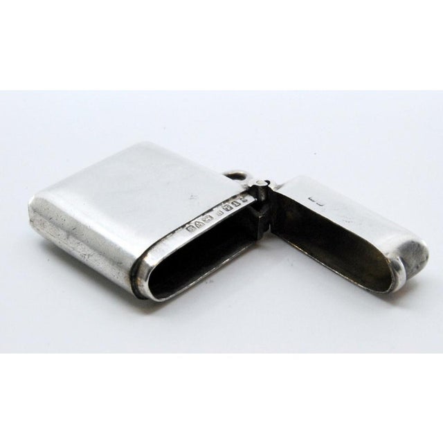 Plain Silver Matchbox with Hinged Lid For Sale - Image 4 of 11