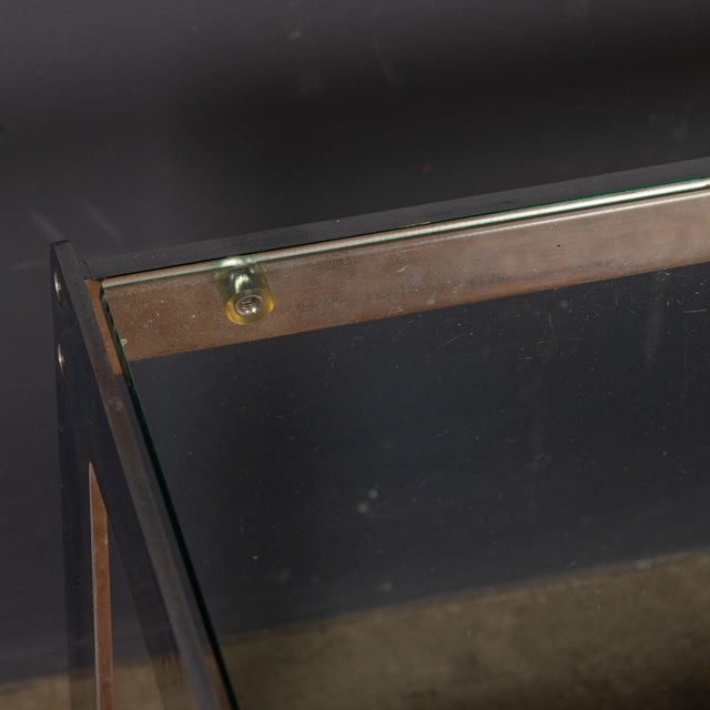 Vintage English Chrome, Glass and Wood End Table from Merrow Associates, 1960s For Sale - Image 13 of 15