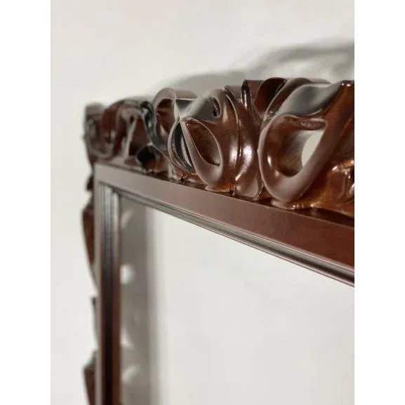 2020s Dark Finish Cherry Accent Mirror For Sale - Image 5 of 13