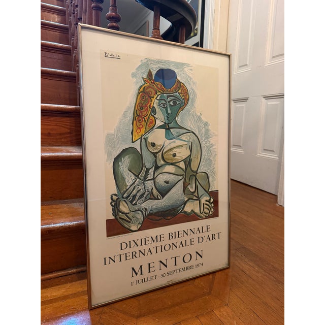 Abstract 1970s Rare Pablo Picasso Exhibition Lithograph: Femme Nue Au Bonnet Turc For Sale - Image 3 of 12