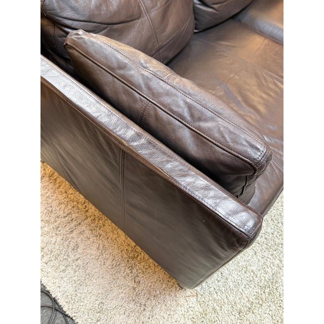 Stockholm Leather Sofa, Black For Sale - Image 11 of 12