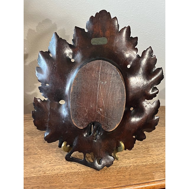 Art Nouveau 1910s American Art Nouveau Carved Mahogany Grape Leaf Tray by E. Kopriwa Co. For Sale - Image 3 of 12