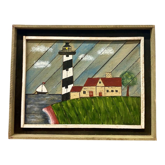 1960s Warren Kimble Style Painting Over Slanted Wooden Plank . For Sale
