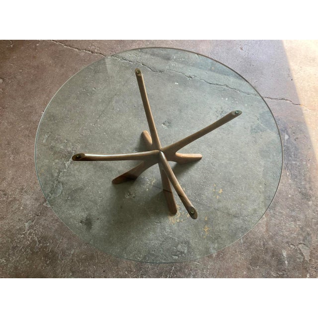 Wood Vintage Coffee Table in Glass by Illum Wikkelsø for Niels Eilersen, 1960s For Sale - Image 7 of 11