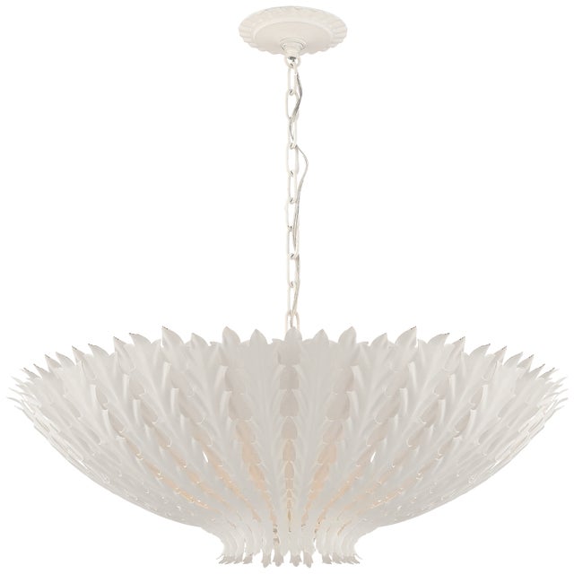 Hampton Large Chandelier in Plaster White Designer: AERIN Fixture Height: 10.5" Canopy: 6" Round Mounting: Chain Shade...