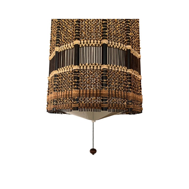 We have for your consideration a very gorgeous vintage mid century modern swag lamp. Swag lamp is In the style of Maria...