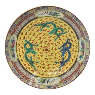 Imperial Dragon 14” Plate With Stand For Sale