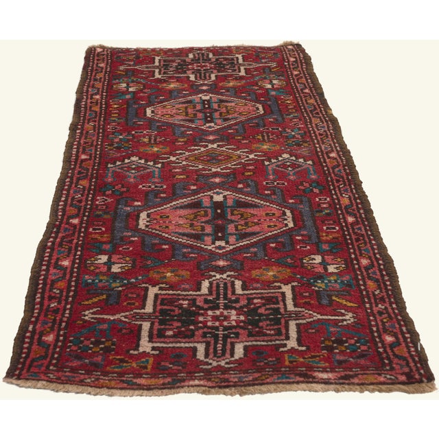 Tribal Vintage Persian Heriz Rug, 02'01 X 05'01 For Sale - Image 3 of 10