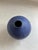 Contemporary Deep Blue Ceramic Round Vase For Sale - Image 3 of 4