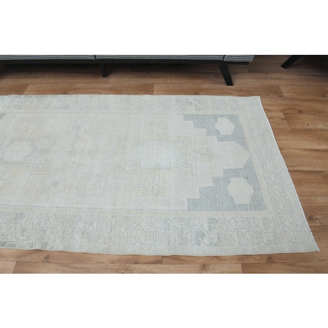 Beige 1970s Vintage Handmade Wool Cotton Turkish Beige Area Rug For Sale - Image 8 of 11