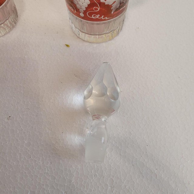 Bohemian Oil, Vinegar, Salt, and Pepper Set in Crystal and Silver-Plated Metal from Convoy, Czech Republic, 1940s For Sale - Image 18 of 18