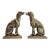 Vintage Heavy Brass and Cast Iron Seated Hunting Dog Bookends / Doorstops - Pair For Sale