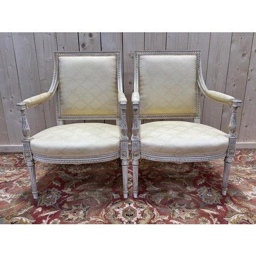 Louis XVI Style Armchairs, 20th Century, Set of 2 For Sale - Image 13 of 13