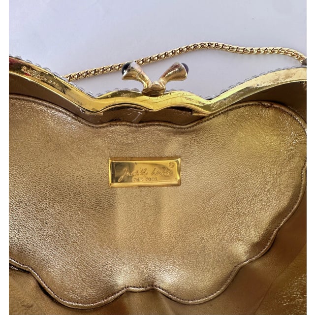 Green 1980s Judith Leiber Butterfly Evening Clutch Shoulder Bag Gemstones Minaudière Crystal Vintage For Sale - Image 8 of 12