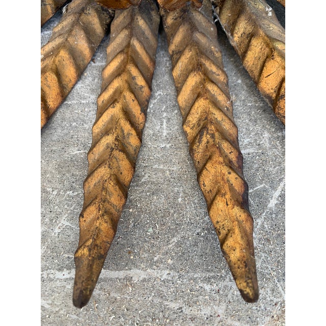 Mid Century Sunburst Ceiling Fixture With Glass Tulip For Sale - Image 11 of 13