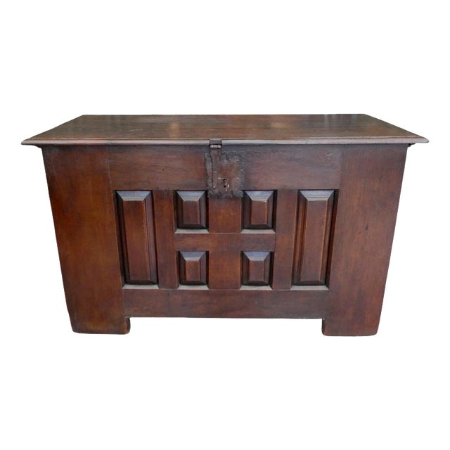 Early 17th Century English Oak Coffer Chest, 1630 For Sale