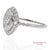 Contemporary Vintage Platinum 900 Natural Diamond Milgrain Oval Shape Engagement Band Ring, Size 7 For Sale - Image 3 of 10
