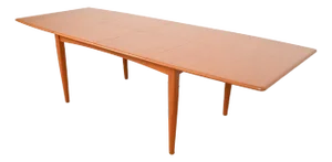 Falster Danish Modern Teak Boat-Shaped Extension Dining Table, Newly Refinished