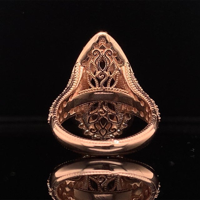 Magnificent Large Pear Morganite and Diamond Ring set in 14 KT with a total carat weight of 6.91 TCW Certified $5,950...