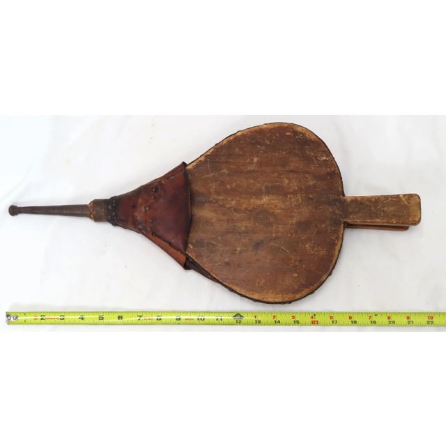 Antique American Primitive Blacksmith Made Fireplace Bellows For Sale - Image 12 of 13