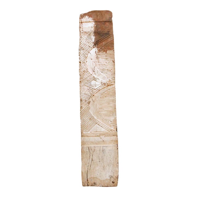 Antique African Igbo Carved Painted White Panel For Sale