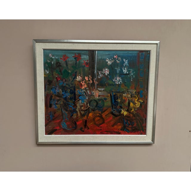 Original Vintage Swedish Oil on Canvas – “Still Life with Flowers” by Eric with – Signed – Vintage & Framed – 70 × 60 cm...
