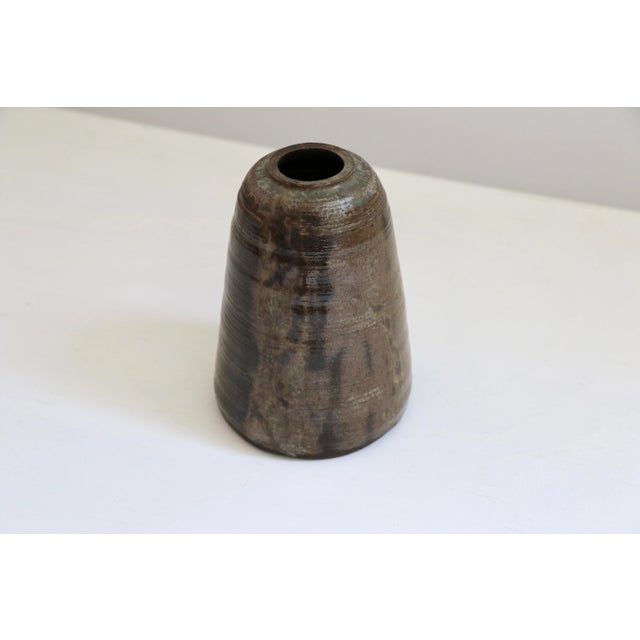 1970s Studio Pottery Brown Vase For Sale In New York - Image 6 of 6