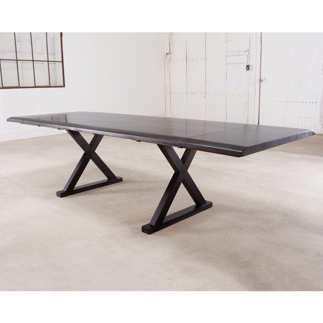 Christian Liaigre Style Ebony Oak Courier Dining Table 9.5 Ft For Sale - Image 9 of 18
