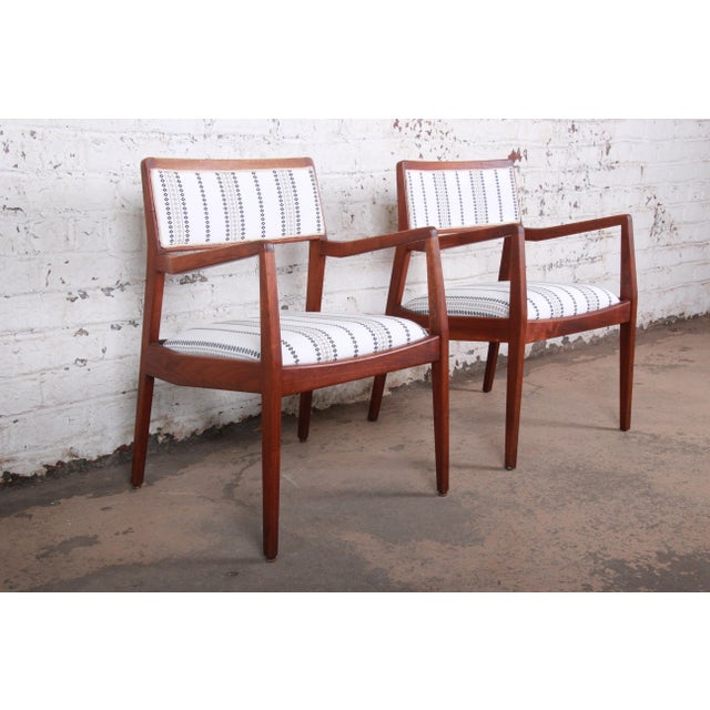Jens Risom Mid Century Modern Sculpted Walnut Playboy Lounge Chairs Chairish