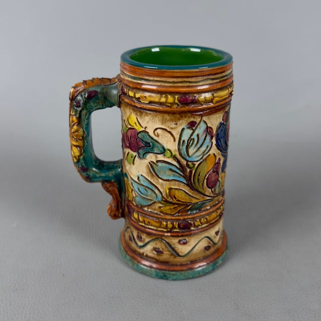 Vintage Hand-Painted Majolica Beer Mugs from Deruta Mancinelli, 1970s, Set of 4 For Sale - Image 6 of 11