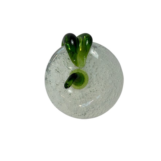 Mid-Century Modern 1970's Vintage Murano Glass Style Apple Paperweight For Sale - Image 3 of 11