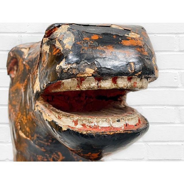 Antique European Hand Carved Wooden Horse Folk Art Sculpture on Wheeled Base For Sale - Image 9 of 16