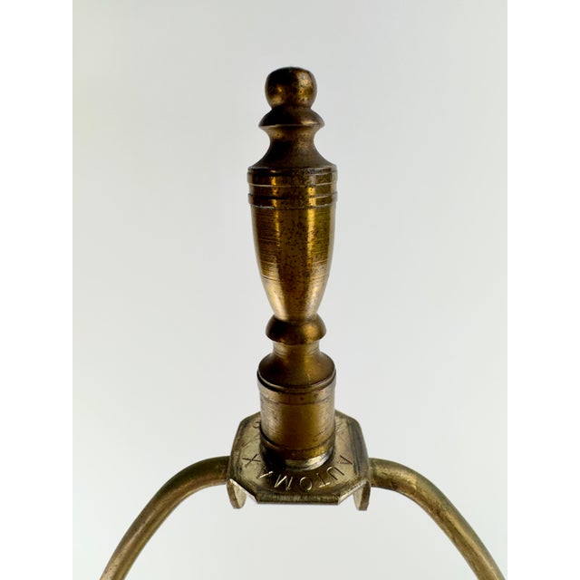 Black Vintage Hollywood Regency Antique Brass Candlestick Table Lamp With Black Shade For Sale - Image 8 of 13