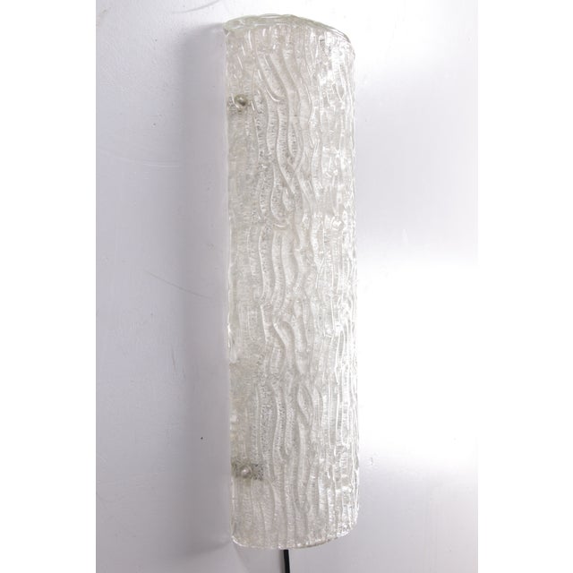 Glass Ice Wall Lamp by Hillebrand, 1960s For Sale - Image 7 of 8