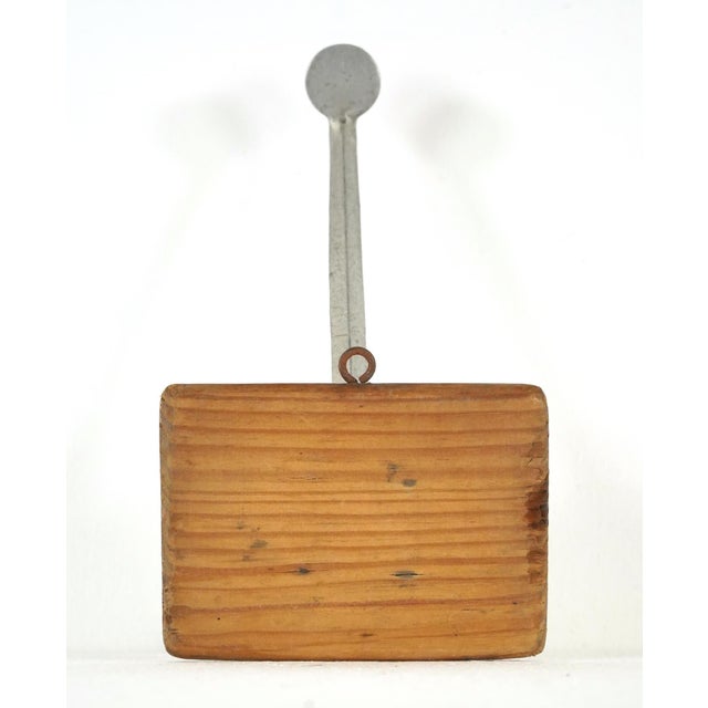 Vintage European Wood & Aluminum Wall Hook For Sale - Image 9 of 10
