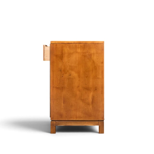 Mid 20th Century Hickory Manufacturing Mid Century Walnut and Brass Campaign Credenza For Sale - Image 5 of 12