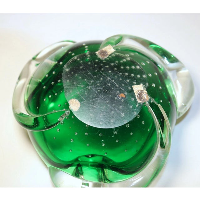 Share Vintage Hand Blown Murano Control Bubble Art Glass Cigarette Cigar Ashtray Italy For Sale - Image 12 of 12