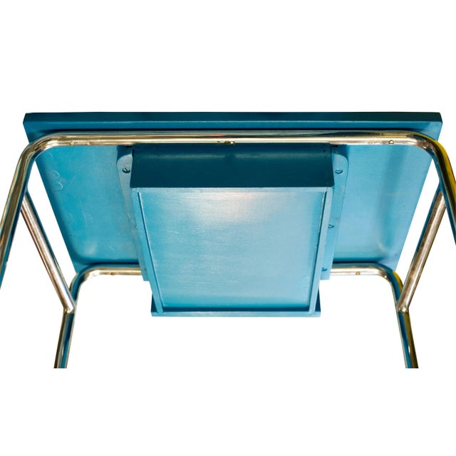 Blue Modernist Tubular Side Table, 1930s For Sale - Image 8 of 11