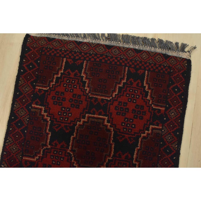 2020s Turkmen Runner 1’9” X 4’11” Blue Wool Tribal Hand-Knotted Oriental Rug For Sale - Image 5 of 9