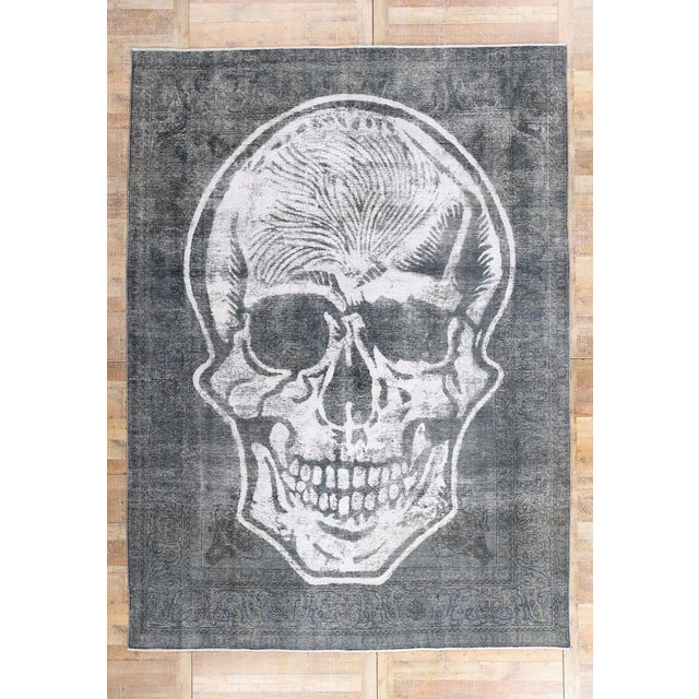 Vintage Skull Rug Inspired by Alexander McQueen - 9'8" X 13'1" For Sale - Image 11 of 12