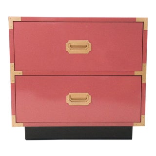 Dixie Campaign Fuschia Lacquered Nightstand For Sale