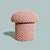 Mushroom Ottoman in Petal Pink Wool Dot For Sale - Image 4 of 10