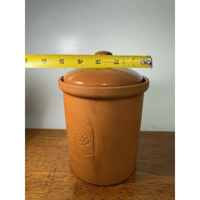 Vintage Portuguese Terracotta Pottery Jar W/ Lid | Rustic Portugal Clay Canister For Sale - Image 14 of 14