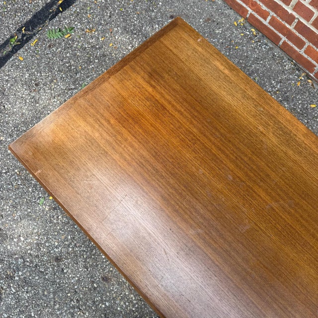 Mid 20th Century Attributed to Johannes Andersen Teak Danish Modern Coffee Table With Pull-Out Laminate Shelf For Sale In Cleveland - Image 6 of 11