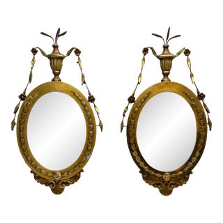 Antique 1920's Adam Style Mirrors- Set of 2 For Sale